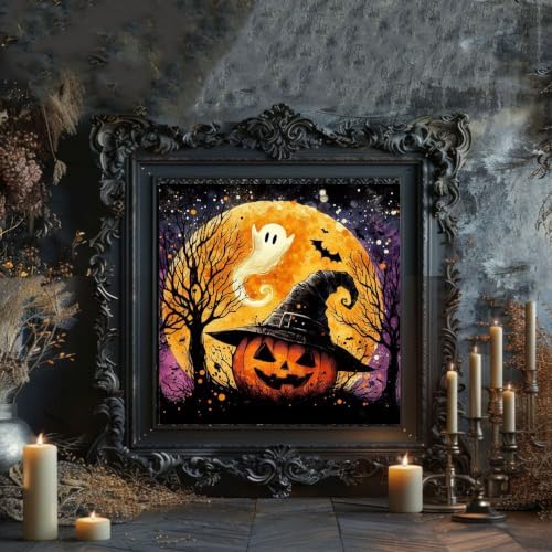 Halloween Paint by Numbers for Adults, Pumpkin Paint by Number on Canvas