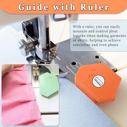 3 Pack Magnetic Seam Guide for Sewing Machine with 60pcs Sewing Clips Guide with Scale Sewing Supplies(Green,Orange and Pink)