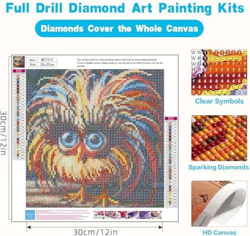 Xylogist Cute Chicken Diamond Art Kits for Adults 12x12 inch