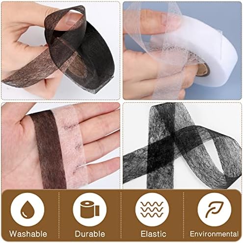 Outus 2 Rolls Hemming Tape Fabric Adhesive Hem Iron on No-Sew Hemming Tape for Pants Each 1/2 Inch (White)