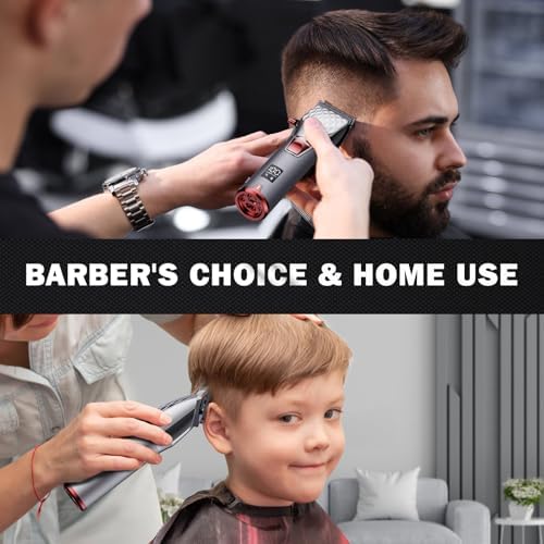 FADEKING® Professional Hair Clippers for Men - Cordless Hair Clippers, LCD Display Barber Clippers for Hair Cutting & Mens Grooming with Travel Case