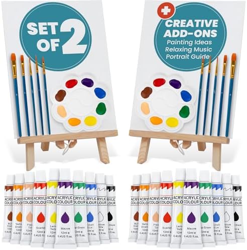 2 Painting Kits for Couples' Date Night, Sip and Paint Kit for Adults