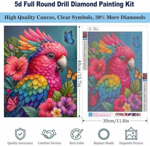 TOPCLTV Parrot Diamond Art Kits for Adults,Tropical Bird Diamond Painting