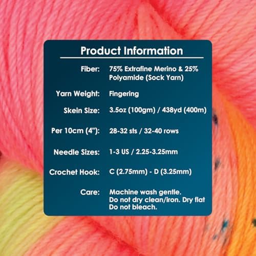 KnitPro Symfonie Fingering Weight Merino Wool Yarn 100g, Galaxy Glow