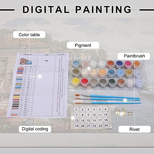 QMNBTES Paint by Numbers Kit for Adults Beginner Golf Sport Paint by Number Kits on Canvas Number Painting Drawing Paintwork DIY Oil Painting Kits for Gift Home Wall Decor