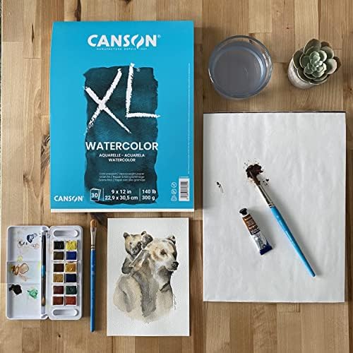 Canson XL Series Watercolor Paper Pad, 9" x 12", 30 Sheets/Pad, 6 Pads