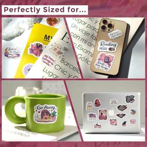 120 Pcs Dark Romantic Book Stickers, Holographic Bookish Sticker