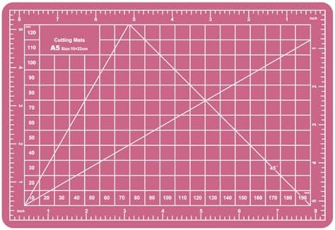 Sewing Cutting Mat 8in x 6in,Small Self Healing Cutting Board A5 Rotary Cutting Mat for Crafts Pink Double Sided Thickened PVC Craft Cutting Board for Quilting Hobby Fabric Precision