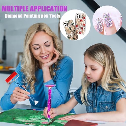 Diamond Painting Pens, “Classic Wax Stylus” Diamond Art Pen, Gem Painting Tools Accessories, Gem Art Pen with Metal Tips for 5D Craft Nail