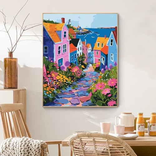 PRASIO Paint by Numbers Kit for Adults Beginner, Landscape Easy Adult Paint by Number Kits on Canvas, DIY Acrylic Watercolor Oil Paint by Number for Adults for Home Decor Gift 16x20 Inch