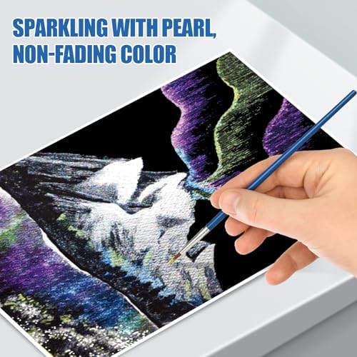 CraftyManor Mini Glitter Watercolor Paint Set, 20 Colors Shimmer Metallic Watercolour Painting Sets, Solid Pearl Water Color Paints for Adult, 1ml Trial Pack (Aurora)
