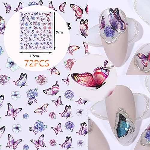 Cayway 8 Pack Dried Flowers for Resin Molds, Real Natural Dried Pressed Flowers, Natural Dried Pressed Leaves with Butterfly Sticker for Scrapbooking DIY Art Crafts, Jewelry