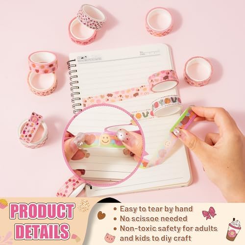 12 Rolls Mexican Bread Washi Tape for Card Making Planner Decor