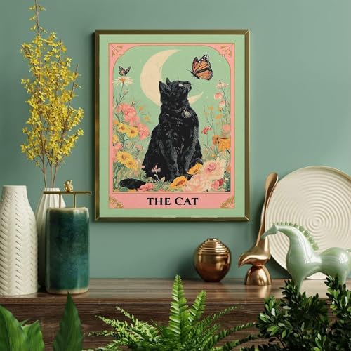 Black Cat Paint by Numbers for Adults - Cat Paint by Number on Canvas