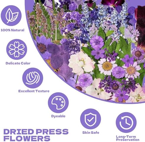 Dried Flowers for Resin 119Pcs Pink Real Natural Pressed Flowers