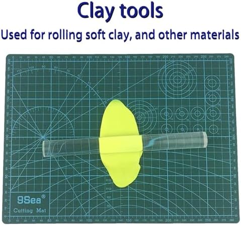 Yayatty 5 PCS Acrylic Clay Roller, Polymer Clay Tools, Plastic Clear Round Tube Roller for DIY Handmade Crafts, Art Supplies