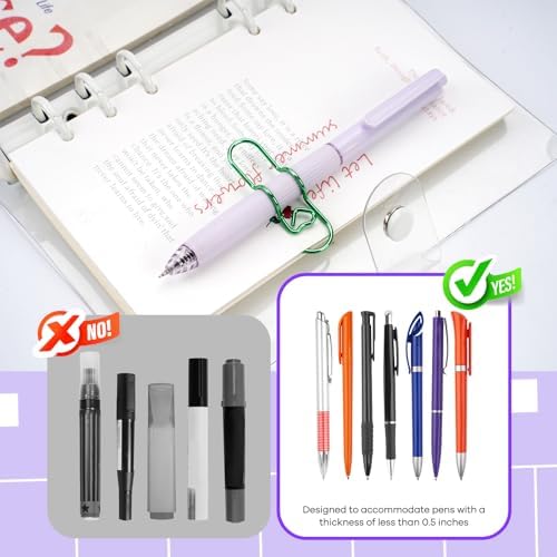 Paperclip Pen Holder for Notebook, 32pcs Metal Pen Clip for Journal
