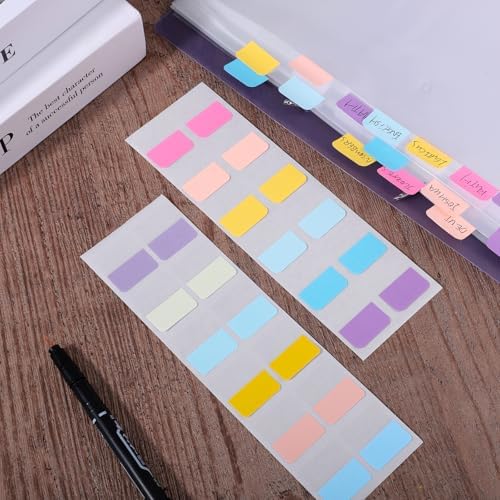 240 Pcs 1 Inch Sticky Index Tabs Colored Writable Page Markers