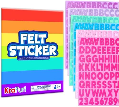KRAFUN 500+ Felt Letter Stickers for Kids Ages 3+ | Alphabet Set