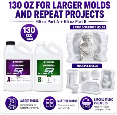Silicone Mold Making Kit 130 oz, 15A Platinum Silicone Rubber