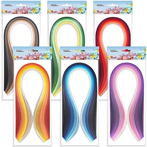 JUYA Paper Quilling Kit 30 Colors 600 Strips 8 Tools, Glue, Pink Set, 3mm