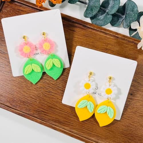 Xaekicr Lemon Flower Polymer Clay Cutters – 3 Pcs Clay Earring Cutters Set – Clay Tools for Polymer Clay Jewelry Making – DIY Summer Earring Cutter Kit for Crafts and Accessories