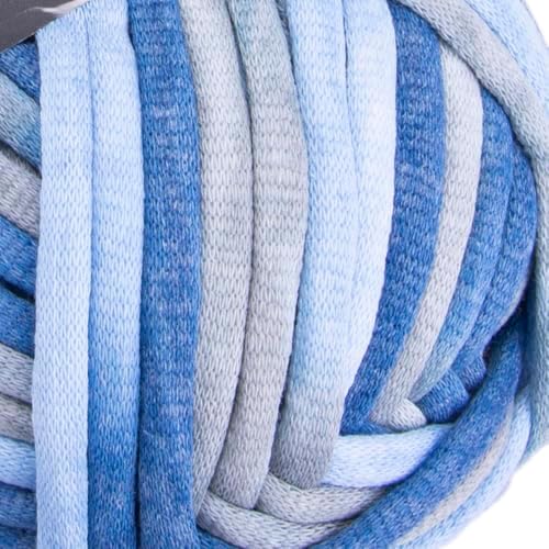 YarnArt Cord Rainbow Yarn - Cotton Polyester Crocheting and Knitting Yarn - Home Decoration Yarn for Baskets, Doormats, Rugs, Supla, Cushions, Blankets, Bags,Super Bulky #6, (1 Skein) (916)