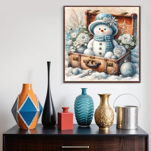 WNPOKN Christmas Snowman Diamond Art Kits for Adults 12x12inch