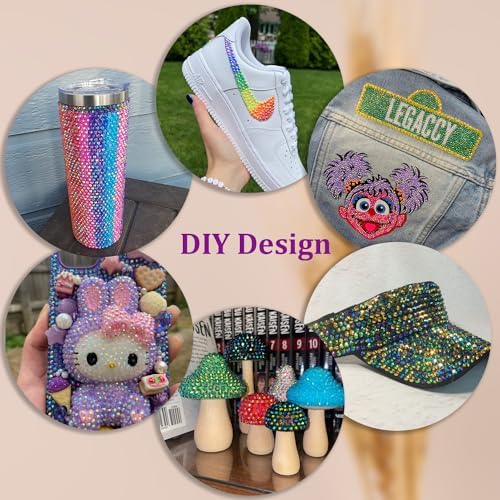 Resin Jelly Rhinestones for Crafting with B7000 Jewelry Glue, 2 Boxes Fluorescent Green AB Flatback Crystals with 2Pcs 10ml Glue, Bedazzling Non Hotfix Gems for DIY Tumblers Clothing Shoes Manicure