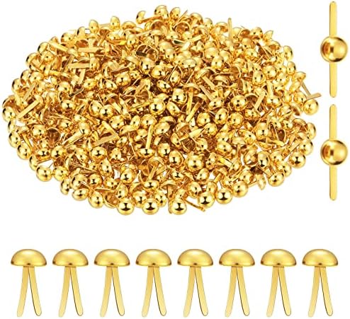 Hotop 500 Pcs Brad for Paper Crafts Metal Paper Fasteners,Golden