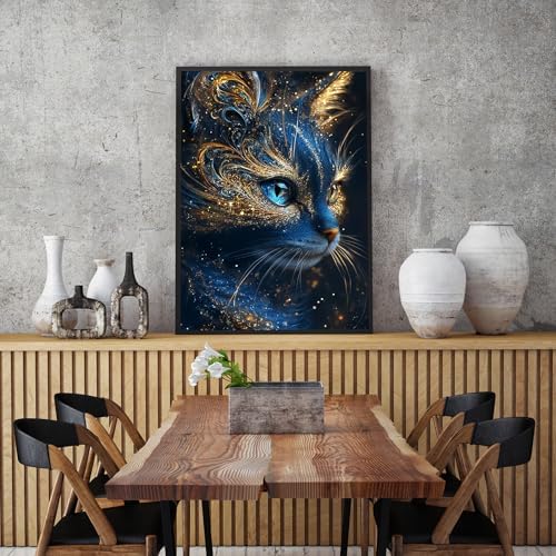 APTDYIGL 5D Black Cat Diamond Painting Kits for Adults Beginner 12X16inch