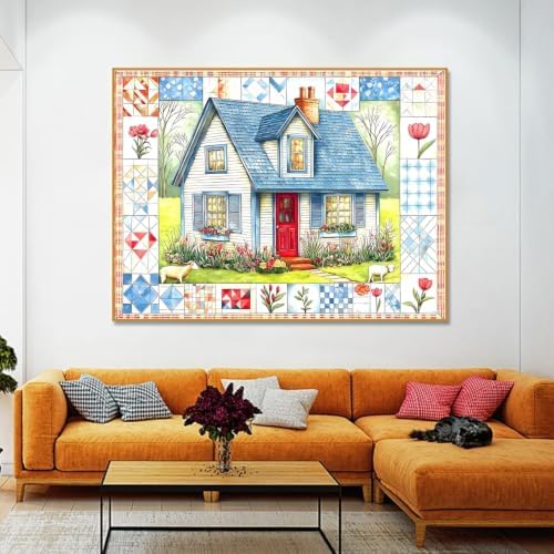 Cozy Country House Garden Diamond Art Kits for Adult Diamond Painting Kit