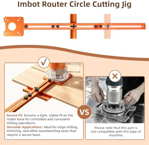 Imbot Router Circle Cutting Jig Adjustable Woodworking Cabinet Hardware
