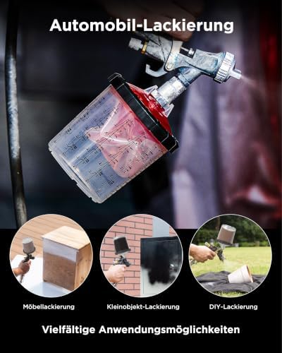 InoKraft D1 LVLP Spray Gun Kit with 22 Ounce Disposable Paint Cups