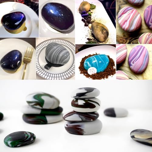 Pebbles Molds, 3D Pebbles Stone Silicone Mold 6 Cavitiy | Rock Molds for Making Soap, Baking French Dessert Mousse Cake or Candle Plaster Concrete Art Paint Rocks Gift