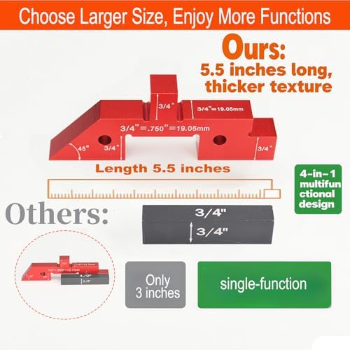 Table Setup Blocks for Woodworking, 14pcs Aluminum Alloy Precision Set up Bars, Precision Height, Depth, Angle & Fence Alignment Gauge Set - Router and Saw Accessories with Storage Case