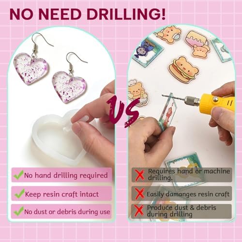20 Pack Hole Maker, 5 Sizes 3/4/5/6/8mm Drill-Free Resin Tools