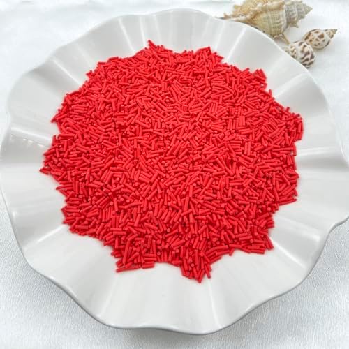 150g Fake Sprinkles Resin Sprinkles Polymer Clay Slices for Resin Nail Slime Scrapbook DIY Art Crafts Making (230-Red)