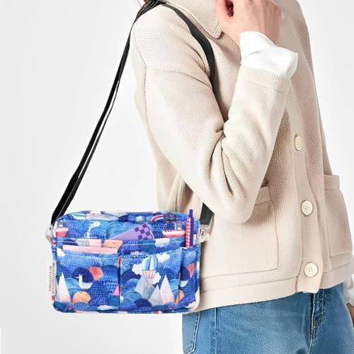Multiple Pockets Portfolio Organizer with Zippered,Storage Pencil Pouch Bag