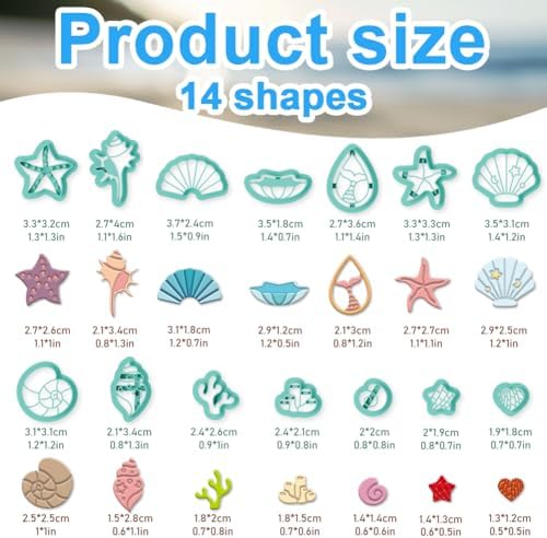 14Pcs Sea Shell Polymer Clay Earrings Cutters