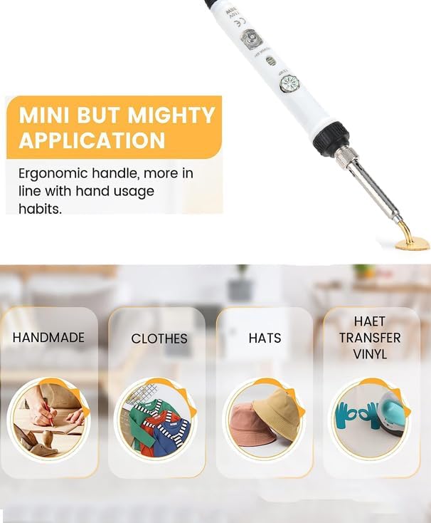 Arokimi Mini Iron, 80W Small Tiny Iron for Crafts Patches Hats (White)