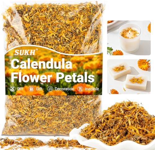 Sukh 3oz Dried Calendula Petals - Marigold Flowers for Soap Candle Making