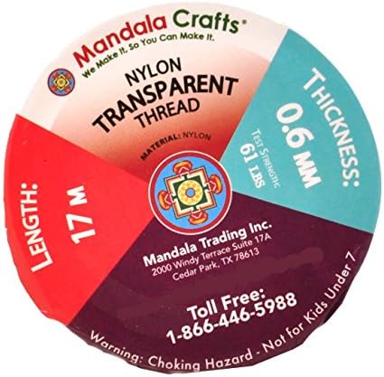 Mandala Crafts 0.6mm Clear Monofilament Invisible Thread for Quilting