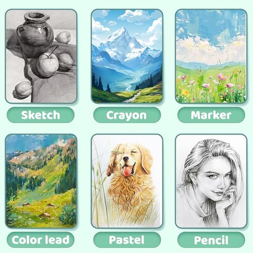 FLYING EAGLE Sketch Book, Square Hardcover Journal for Kids,10x10, Green