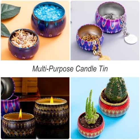 DIY Candle Making Kit for Kids & Adults - 28 Pack 3oz Metal Tins with Unique Mandala Patterns, Complete Supplies with Wicks, Wick Stickers & Holders - Perfect Family Craft Activity & Gift Set