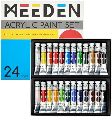 MEEDEN Beginners Acrylic Paint Set: 24 Colors 12ml/0.41 fl oz