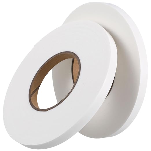 Tatuo 2 Rolls Double Sided Foam Tape for Mounting,1/2 Inch by 33 Feet,White