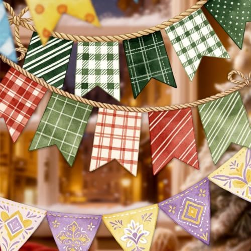 96 Pcs Color Flag Stickers, 6 Packs Garland Bunting Cardstock Kit