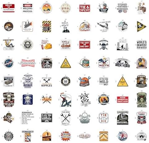 100Pcs Funny Ironworker Stickers for Hardhat, for Water Bottle - Ironworker Gifts & Party Decorations - Gift for Women & Men