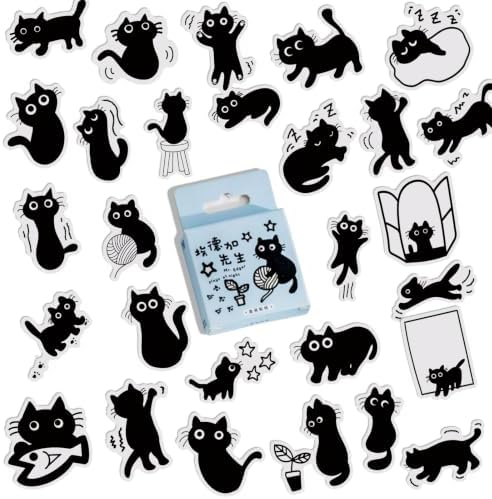 Small Cute Cat Stickers for Scrapbooking Bullet Journal DIY Decoration Journaling Planners Suitcase Diary Notebooks, Album Laptop Phone Case Art Craft, 45 Designs…